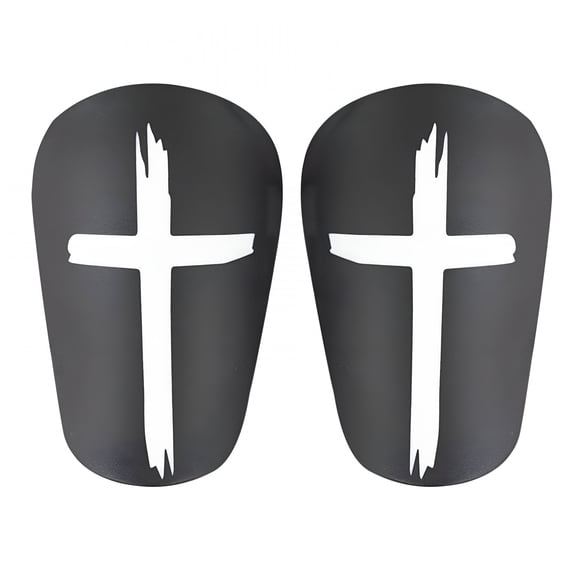 BESTSKY 2026 New Black & White Cross Shin Guards Soccer Extra Mini Shins Guard 3.94 X 2.36 Inch Small Shin Guards Comfortable Light Shin Pads Ultra Miniature Shins Guard Soccer for Men Women
