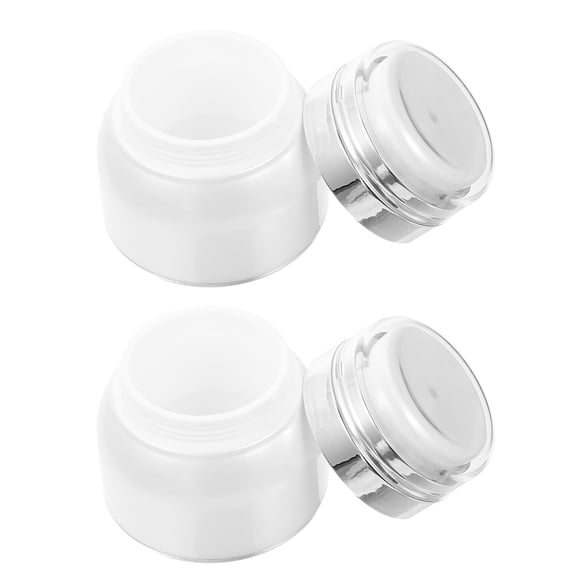2 Pcs Eye Cream Bottle Cosmetic Containers Travel Lotion Creams Cosmetics Push Type Liquid Pump White Acrylic