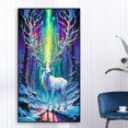 thumbnail image 4 of Pintura de diamante 5D DIY taladro redondo completo Aurora ciervo decoración del hogar 40x70cm blanco, 4 of 9