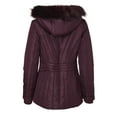 thumbnail image 2 of Womens Winter Coat Faux Fur Trim Hooded Down Alternative Puffer Jacket - Wine (X-Large), 2 of 4