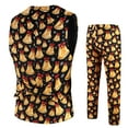 thumbnail image 3 of Xuniizn Men Suits 2 Piece Set, Shawl Lapel One Button Christmas Print Party Ball Outfits, Soft Comfortable Waistcoat Pants Funny Festival Costume, 3 of 8