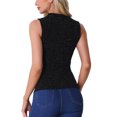 thumbnail image 3 of INSPIRE CHIC Women's Sleeveless Mesh Tops Glitter Party Sparkly Shirt M Black, 3 of 6
