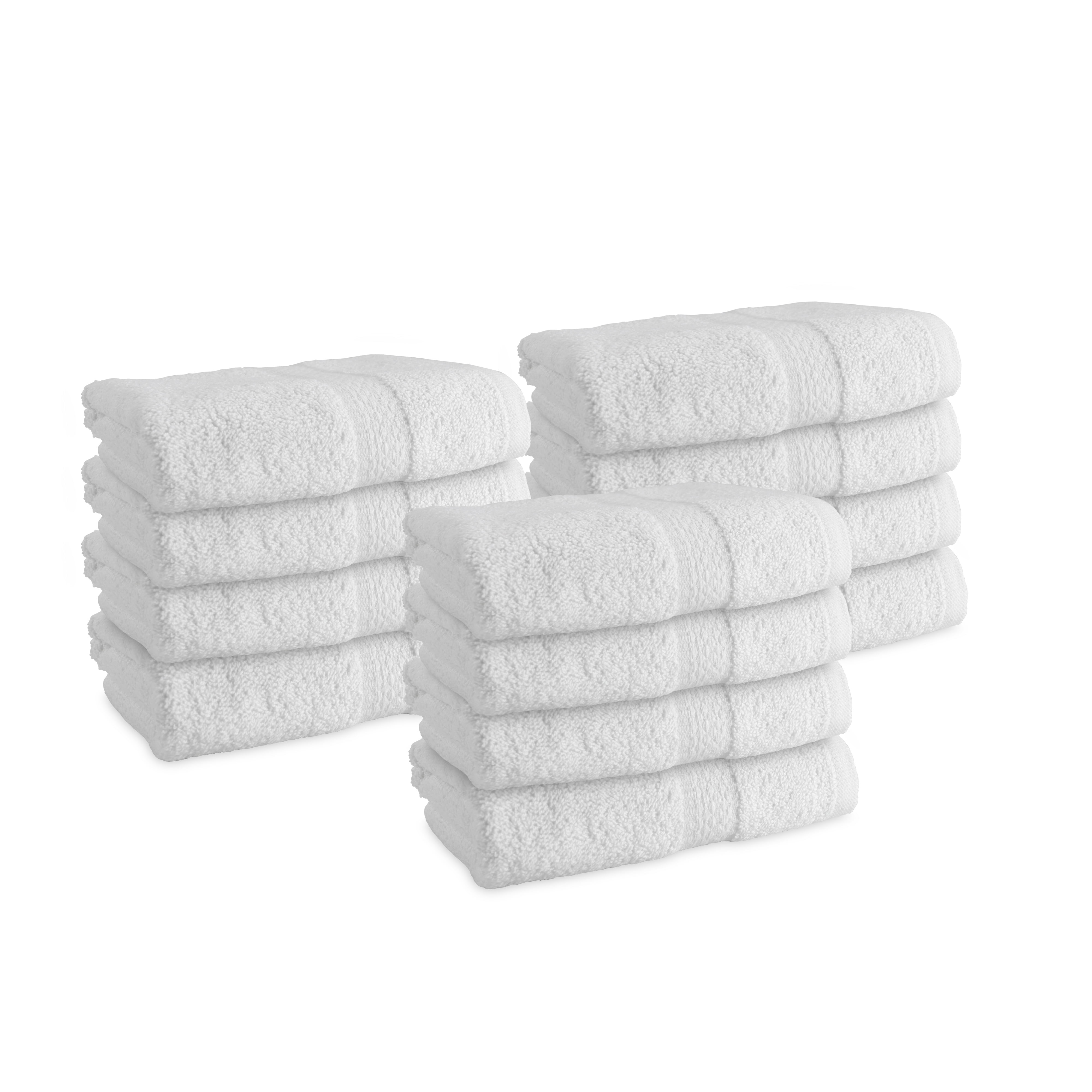 Admiral Hospitality Bath Towels 12-Pack, 24x48 in. or 24x50 in., White Blended Cotton - 24 x 48