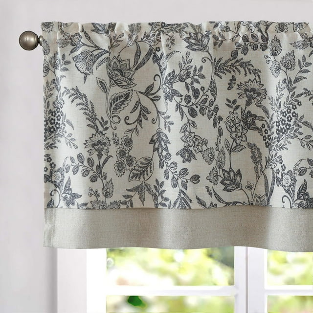 Cortina de Bongó Jinchan con Estampado Floral en Lino Blackout 40x40cm