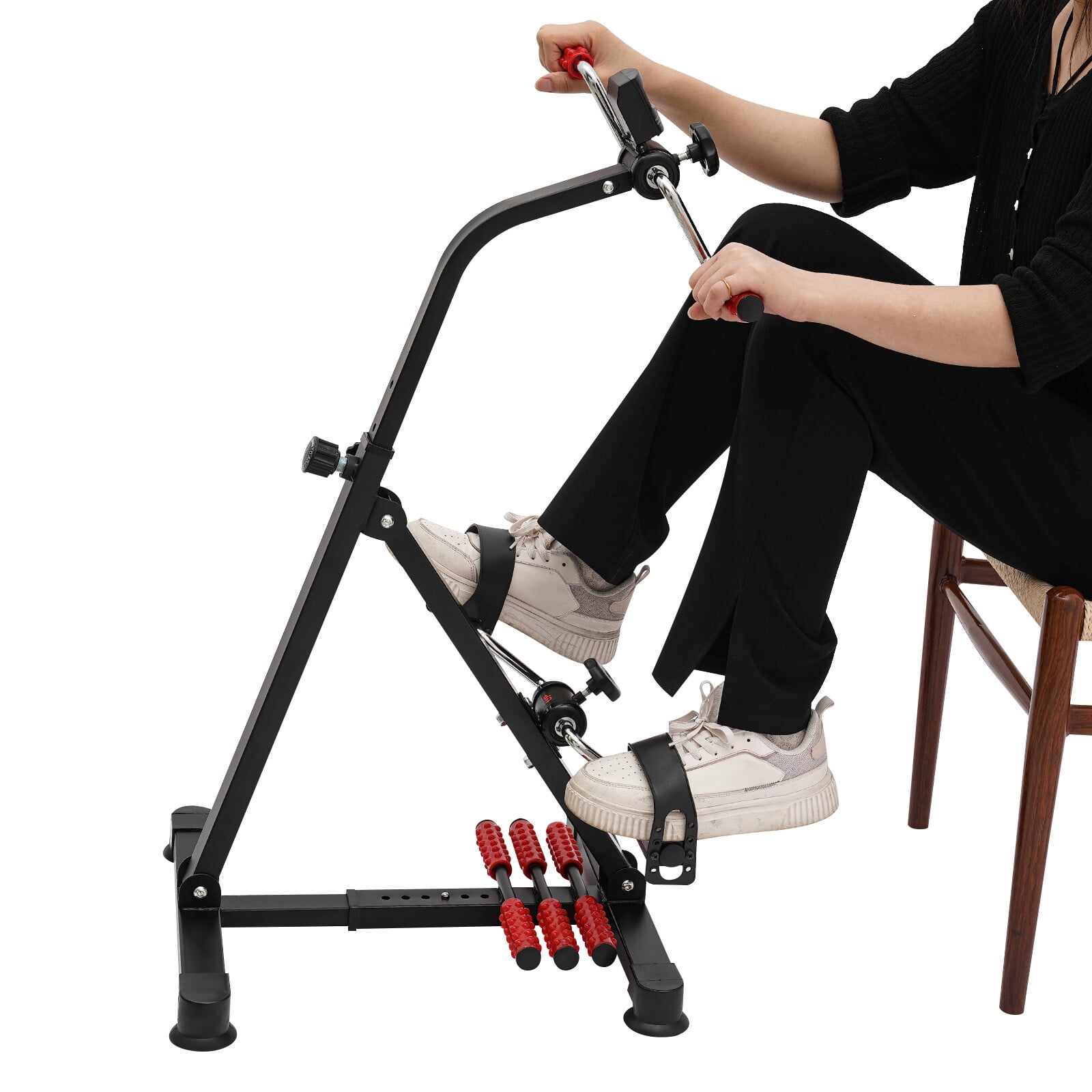 Pedal Exerciser for Physical Therapy & Arm/Leg Workout, Under Desk Bike Pedal Exerciser with 8-Level Adjustable Resistance, LCD Monitor