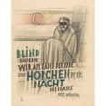 thumbnail image 2 of Karl Wiener 20x24 Black Ornate Framed Double Matted Museum Art Print Titled: We Crouch Blindly on the Edge of the Earth . (Around 1935), 2 of 5