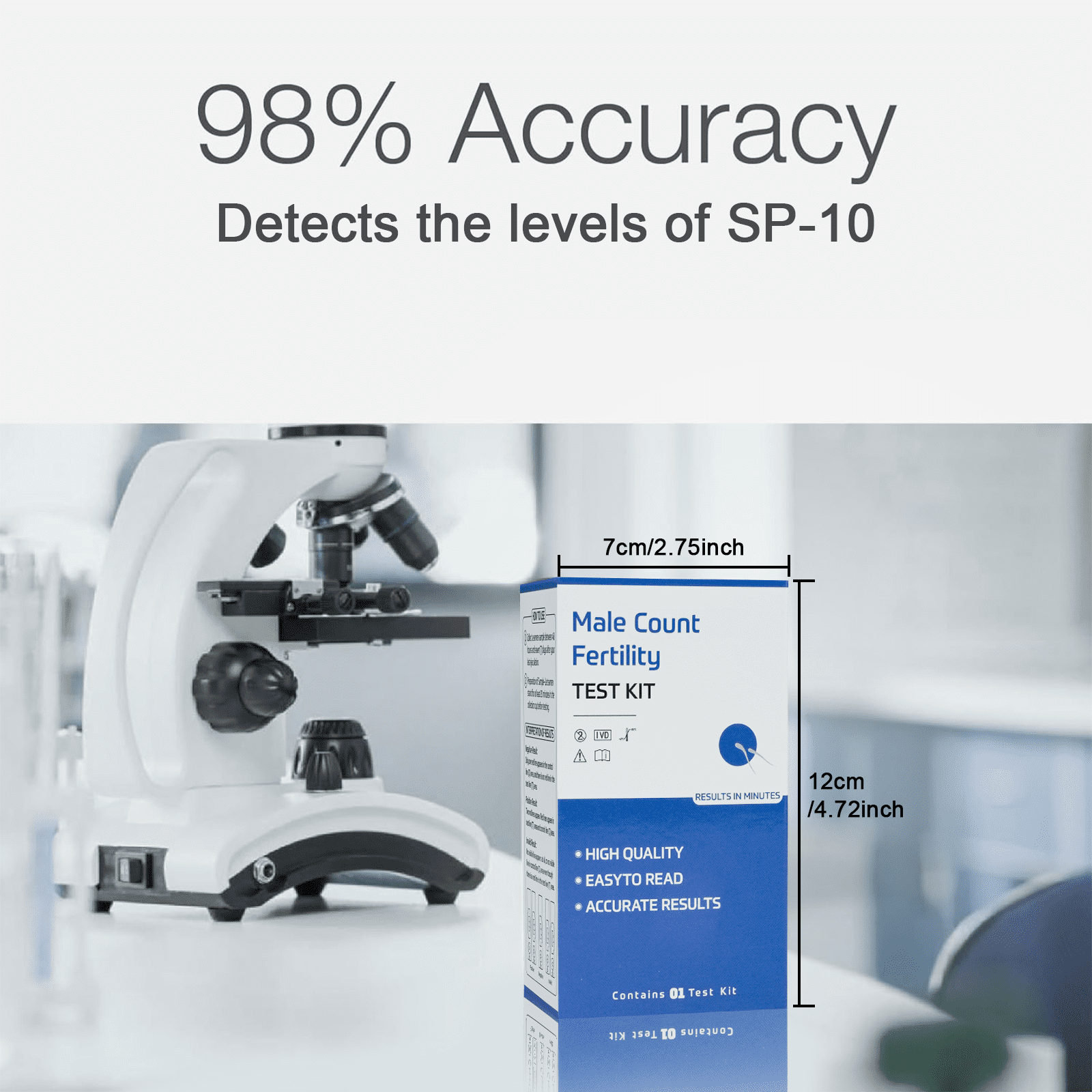 Fertility Count Test for Men, At Home Test, Easy to Read Results, Over 98% Accurate Male Count Fertility Test Kit