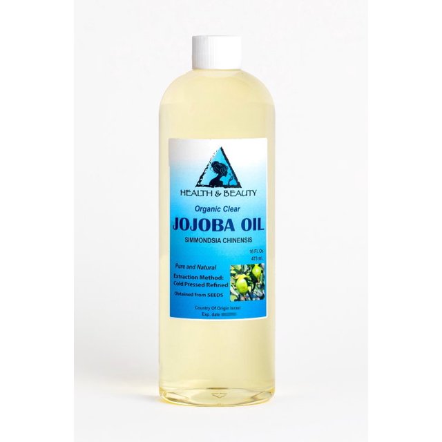Huile de Jojoba Transparente Organique Porteuse Pressée à Froid Raffinée 100 % pure 64 oz