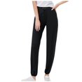 thumbnail image 1 of Bigersell Women's Modern Straight Pants Full Length Pants Fashion Women Leisure Sports Pants Trousers Loose Pants Pure Color Long Pants Stretch Warm Jeggings for Ladies, 1 of 6