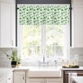 thumbnail image 4 of St. Patrick's Day Kitchen Curtains Valances and Tiers Set of 3 Spring Watercolor Shamrocks Ombre Green Plant Tier Curtains and Valance Rod Pocket Valance Curtains Set for Windows 24 Inch Length, 4 of 8