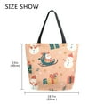 thumbnail image 5 of FORMRS Womens Canvas Tote Bag with Zipper Inner Pocket Shoulder Handbag, Christmas Santa, 5 of 7