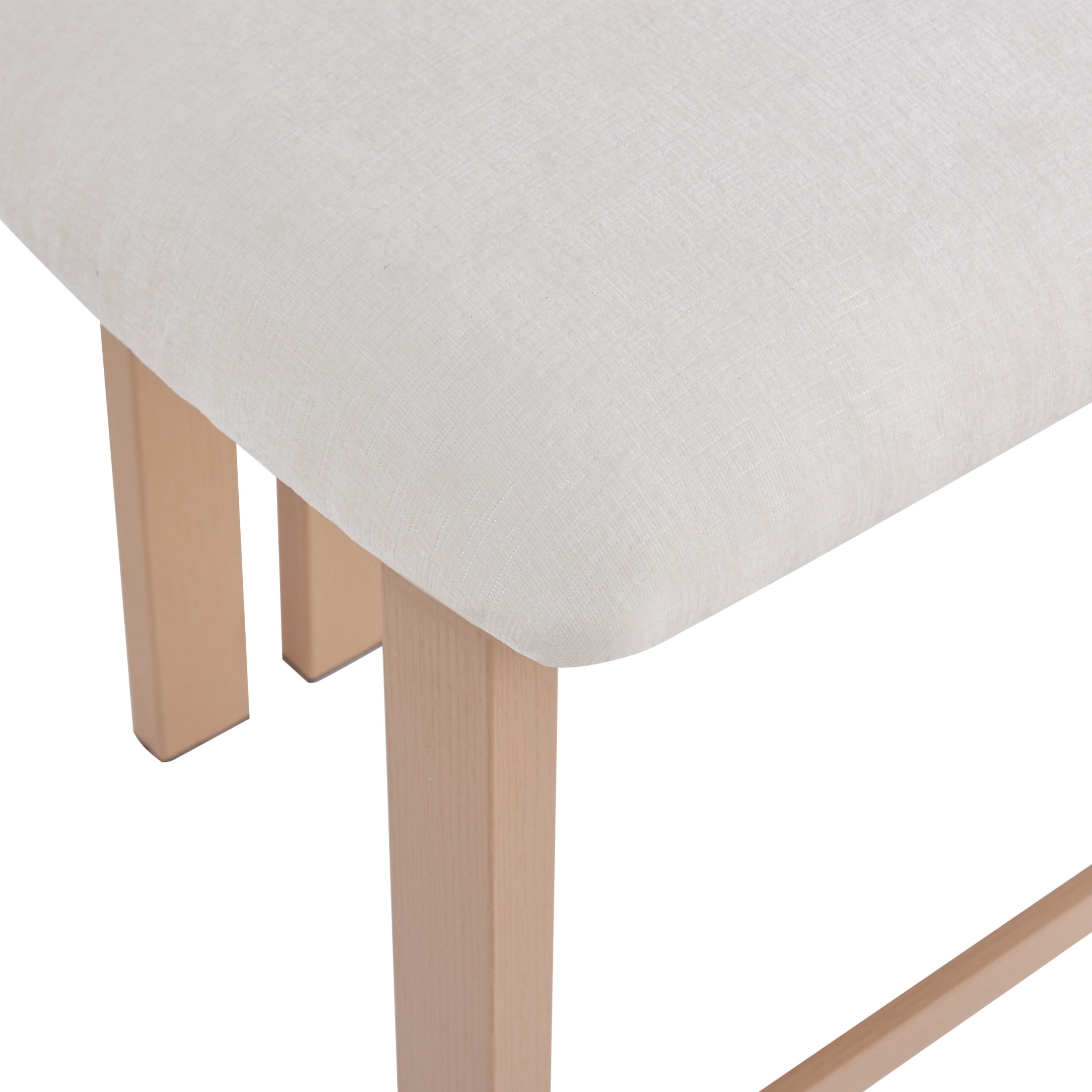 Christopher Knight Home 26.5" White Upholstery Counter Height Bar Stools, Natural Finish Metal Frame, Set of 2