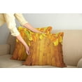 thumbnail image 2 of Ambesonne Fall Throw Pillow Cover 2 Pack, Leaves on Wooden Planks, 18", Yellow Orange Green, 2 of 5