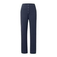 thumbnail image 4 of Pantalon Décontracté Taille Haute Jambe Droite avec Poches pour Femmes, 4 of 5