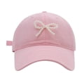 thumbnail image 2 of ZHOGXU Baseball Cap For Women Pearl Bow Design Wide Brim Adjustable Comfortable Fashion Hat For Outdoor Sports And Casual Daily Wear Pink One Size, 2 of 7