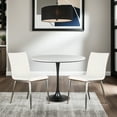 thumbnail image 6 of Armen Living Cafe Upholstered Modern Faux Leather Dining Chair in White, 6 of 10