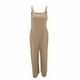 thumbnail image 5 of ICHUANYI Clearance Women's Summer New Women's Casual Solid Color Pocket Square Collar Loose Suspenders Jumpsuit(Khaki, M) ICHUANYI WER2023081117738, 5 of 5
