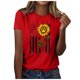 thumbnail image 2 of Fiudx Ofertas Del Día Mujer Casual Verano Impresión Manga Corta Cuello Redondo Suelta Camiseta Blusa Tops, 2 of 4