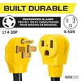 thumbnail image 3 of Iron Forge Cable RV Cord, Generator and RV Electrical Adapter Power Cord, 14-50P Male Plug to 6-50R Female, 1.5ft Plug Adapter - 10/3 STW Yellow, 3 of 6