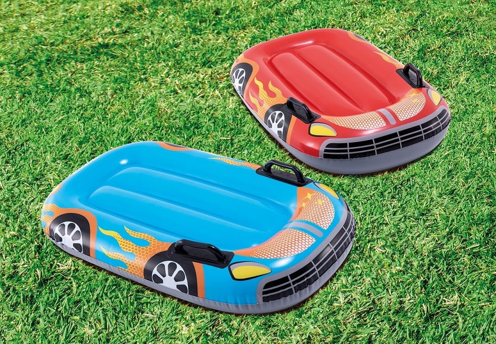 Intex 18.5 Foot Long Inflatable Racing Fun Water Slide Track with 2 Surf Car Riders for Ages 6 and up