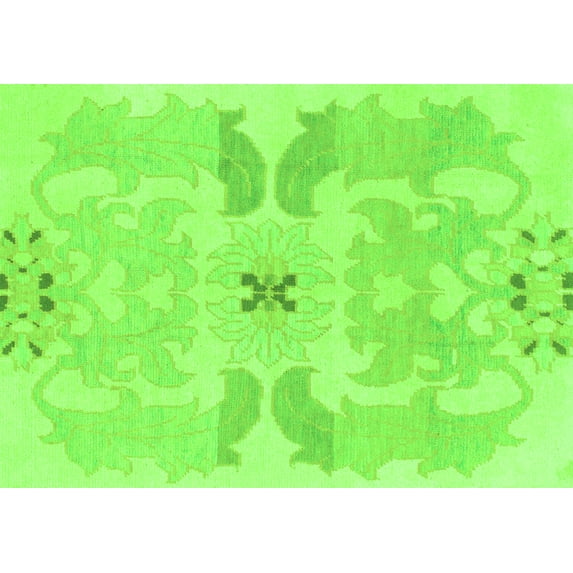 Ahgly Company Indoor Rectangle Abstract Green Modern Area Rugs, 4' x 6'