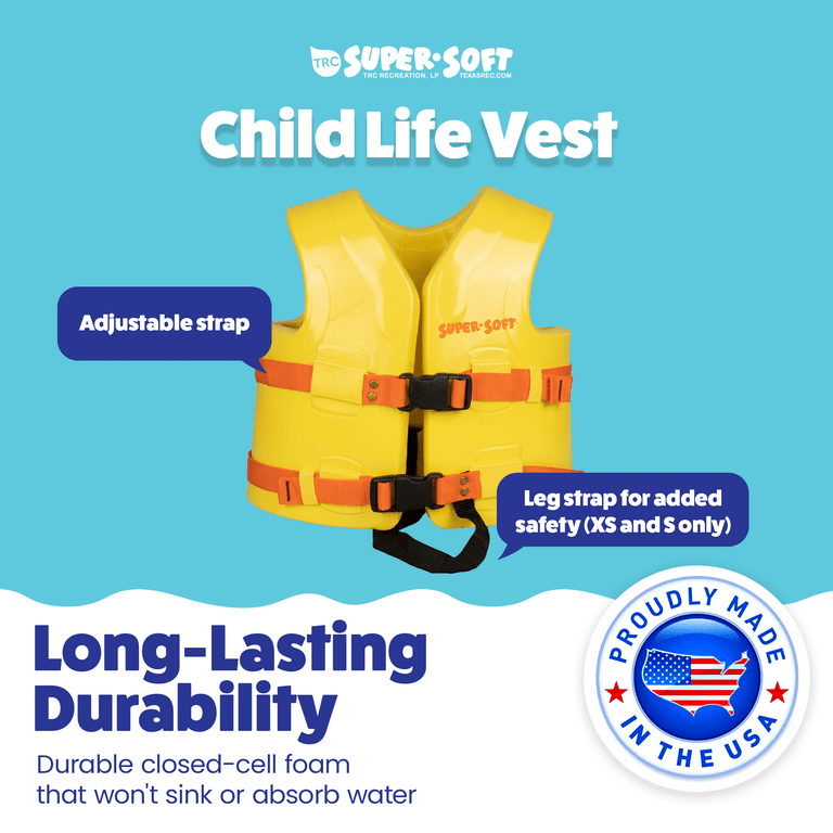 【もち】philme ribbon vest yellow TRC Recreation Kids Super Soft Vinyl Vest S - Yellow, Small, Safe