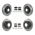 thumbnail image 1 of Transit Auto Front Rear Coated Drilled Slotted Disc Brake Rotors and Ceramic Pads Kit for Car Kia Optima with Manual Parking KDC-100400, 1 of 11