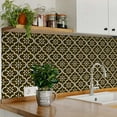 thumbnail image 5 of Mi Alma Removable Vinyl Floral Dark Brown Backsplash Tile Stickers, 24pcs, 5 of 16