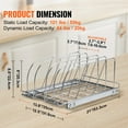 thumbnail image 6 of KFFKFF Pan & Pot Organizer, Sliding Under Cabinet Rack, Adjustable for Baking Sheets & Lids, Steel Construction, Kitchen Cabinet & Pantry Space Saver, 12.5" Width, 6 of 9