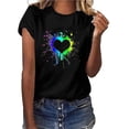 thumbnail image 2 of Womens Plus Size Clearance,Valentine'S Day Woman Causal Round-Neck Print Blouse Short Sleeve T-Shirt Tops, 2 of 7