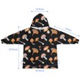 thumbnail image 7 of Brown Mushroom Pattern Black Pattern Blanket Hoodies for Kids 6-13YR Oversize Wearable Blanket Hoodies for Boys Girls Teens, 7 of 7