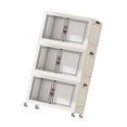 thumbnail image 1 of Abbracc Foldable Storage Cabinet Fashion Portable for Farmhouse Drawing Room Kitchen White 3 Layers 75 cm, 1 of 9