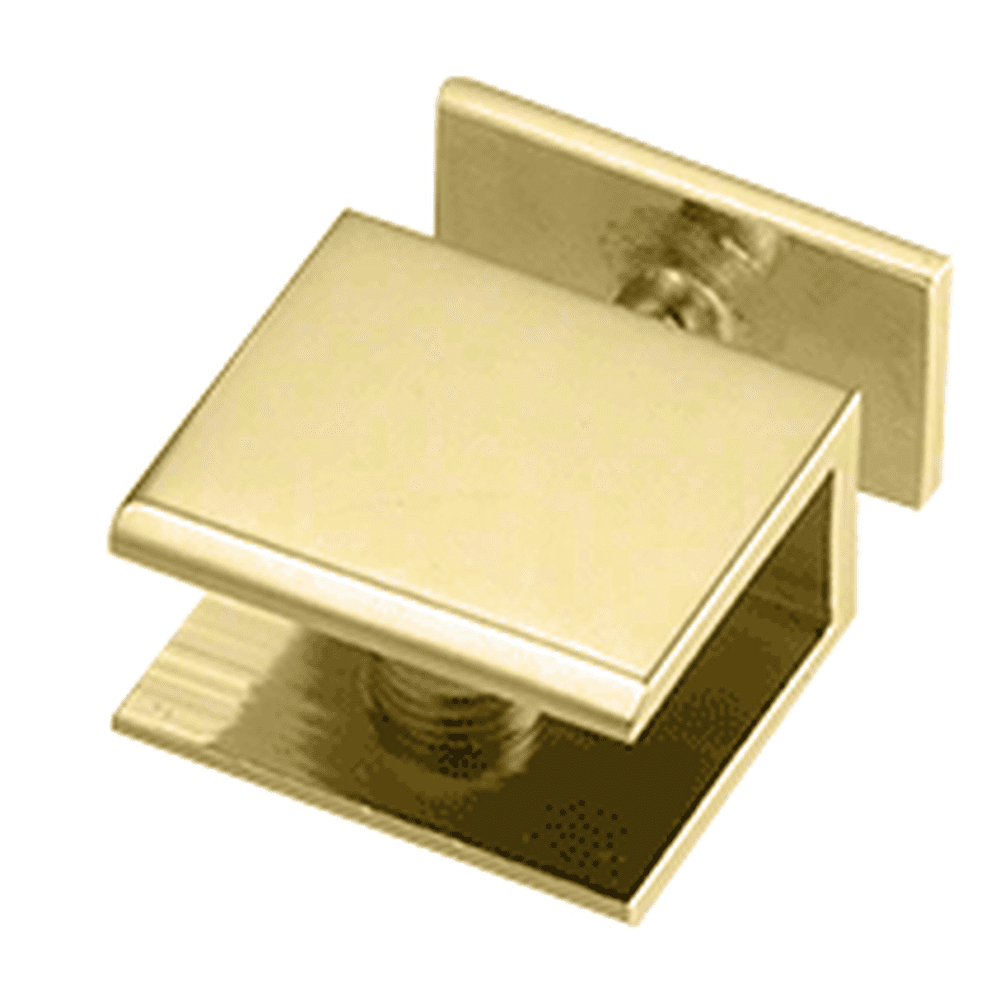 CRL FA80BR Polished Brass ThruGlass Square Cornered Shelf Clamp