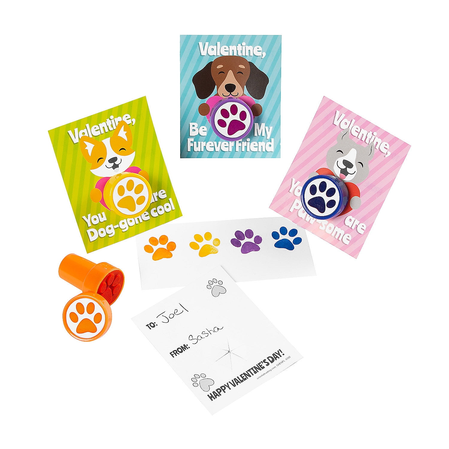 Paw Print Stampers with Valentine’s Day Card, Stationery, Valentine's