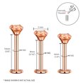 thumbnail image 2 of BodyJ4You 3PC Labret Stud Tragus Earring Set 16G Rose Goldtone Pink Crystal Helix Lip Cartilage, 2 of 6
