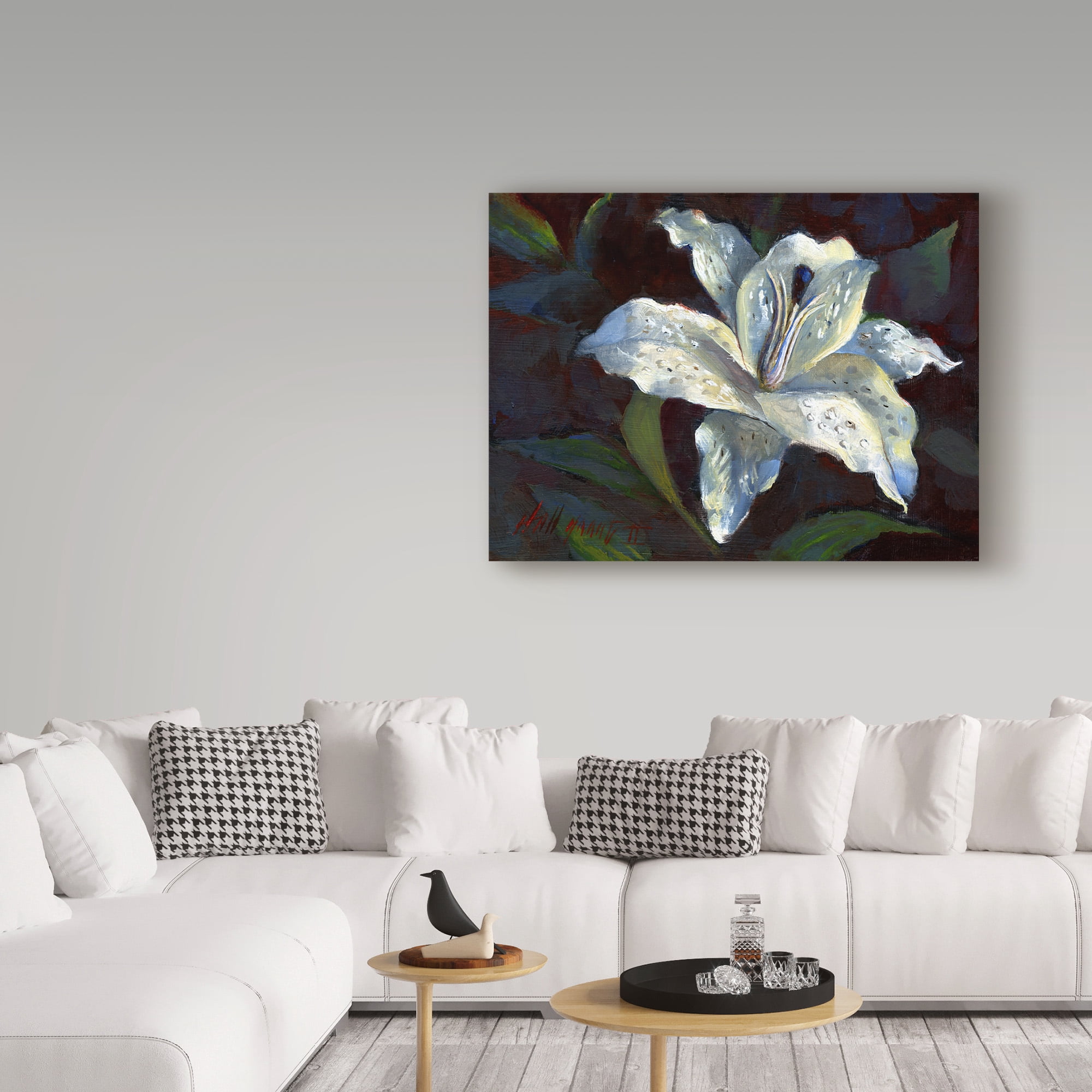 Trademark Fine Art 'White Lily Dark' Canvas Art by Hall Groat Ii