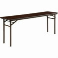 thumbnail image 2 of Lorell Economy Folding Banquet Table - Mahogany Rectangle Top - 500 lb Capacity - 72" Table Top Width x 18" Table Top Depth x 0.62" Table Top Thickness - 29" Height - Melamine Top Material - 1 Each, 2 of 4