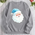 thumbnail image 2 of Women's Waffle Pullover Sweatshirt Santa Claus Graphic Tops Merry Christmas Shirts Xmas Novelty Tees Happy Festival Outfits Christmas Hat Clothing Comfy Pullovers, 2 of 7