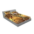 thumbnail image 2 of Ambesonne Tree Fitted Sheet & Pillow Sham Set, Earthy Color Tones Composition, Queen, Amber Fawn Burgundy, 2 of 2