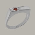 thumbnail image 2 of LBG British Made 10k White Gold ring with Natural Garnet Mens Band Ring - 33 size options - Size 11.25, 2 of 7