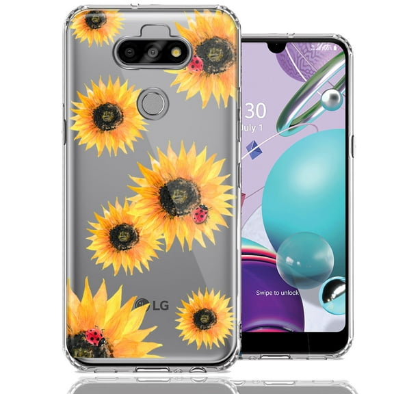 MUNDAZE For LG Aristo 5/K31/Fortune 3 Sunflower Ladybug Design Double Layer Phone Case Cover
