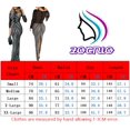 thumbnail image 3 of Vestido largo Zoctuo de malla transparente con diamantes de imitación negro XL para mujer, 3 of 6