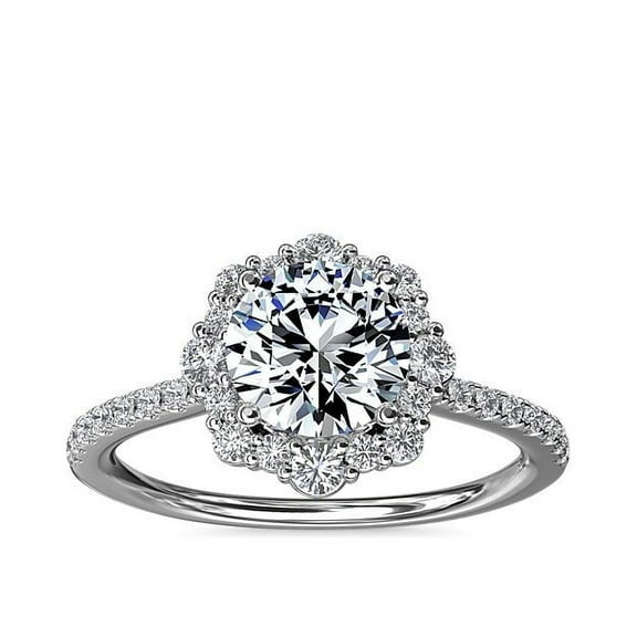 0.80 Ct Round Cut Beautiful Solitaire Real Diamond (F-G/VS1) Engagement Ring for Gifts Solid 14K White Gold Size 7 by Diamond-Capitals