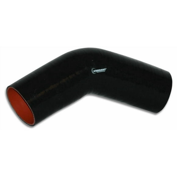 Vibrant Performance Raccord de Tuyau Intercooler 2756 Diamètre Intérieur 4 Pouces; Coude 45 Degrés; Longueur de Jambe 3-1/2 Pouces avec Rangée de 4 Pouces; Noir; Silicone Renforcé 4 Plis
