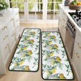 thumbnail image 4 of Kitchen Rugs Sets Of 2,Yellow Lemon Fruit Leaves White Pattern Anti Fatigue Kitchen Mat Rugs Non Slip Washable,Decorative Kitchen Floor Mats for Kitchen,Sink,Laundry,17"x47"+17"x47", 4 of 5