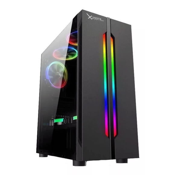 Gabinete XZEAL XZ120 Stylos con VENTANA MATX S/FUENTE RGB negro