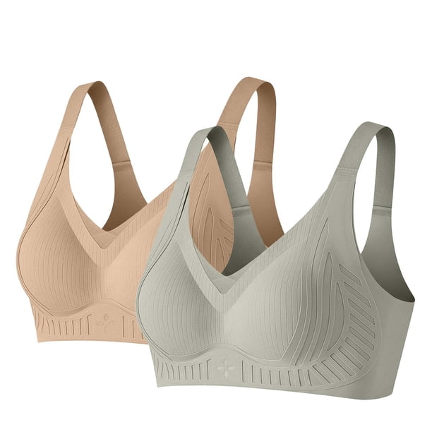 Mujeres Color Sólido Cuatro Filas Ajustable Inalámbrico Sujetador Levantamiento Reunión Diseño Plegable Comodidad Uso Diario, Ropa Interior Y Sujetadores de las Mujeres