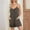 Dark Gray, variant on Summer Rompers for Women V-Neck Breathable Jumpsuit with Pocket Solid Color Sleeveless Spaghetti Strap Wide Leg Short Jumpsuit for Holiday
