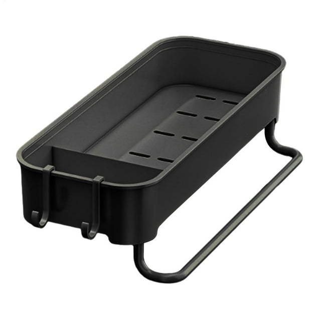 Universal Wall Mounted Kitchen Drain Rack for Convenient Drying and Organization - Thick Caddy Holder with Jar Organizer and No-Punch Installation
