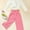 Pink, variant on MORTTIC 2Pcs Toddler Girls Outfits Long Sleeve Wrapped Front Design Crop Top   Wide Leg Long Pants Sets
